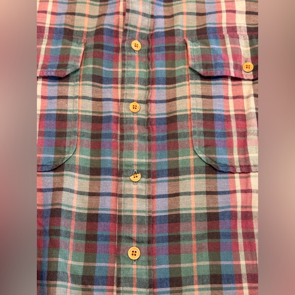 VTG Polo Ralph Lauren Lived In Shirt Mens Size L Wool Cotton Blend Flannel Plaid - Picture 3 of 9